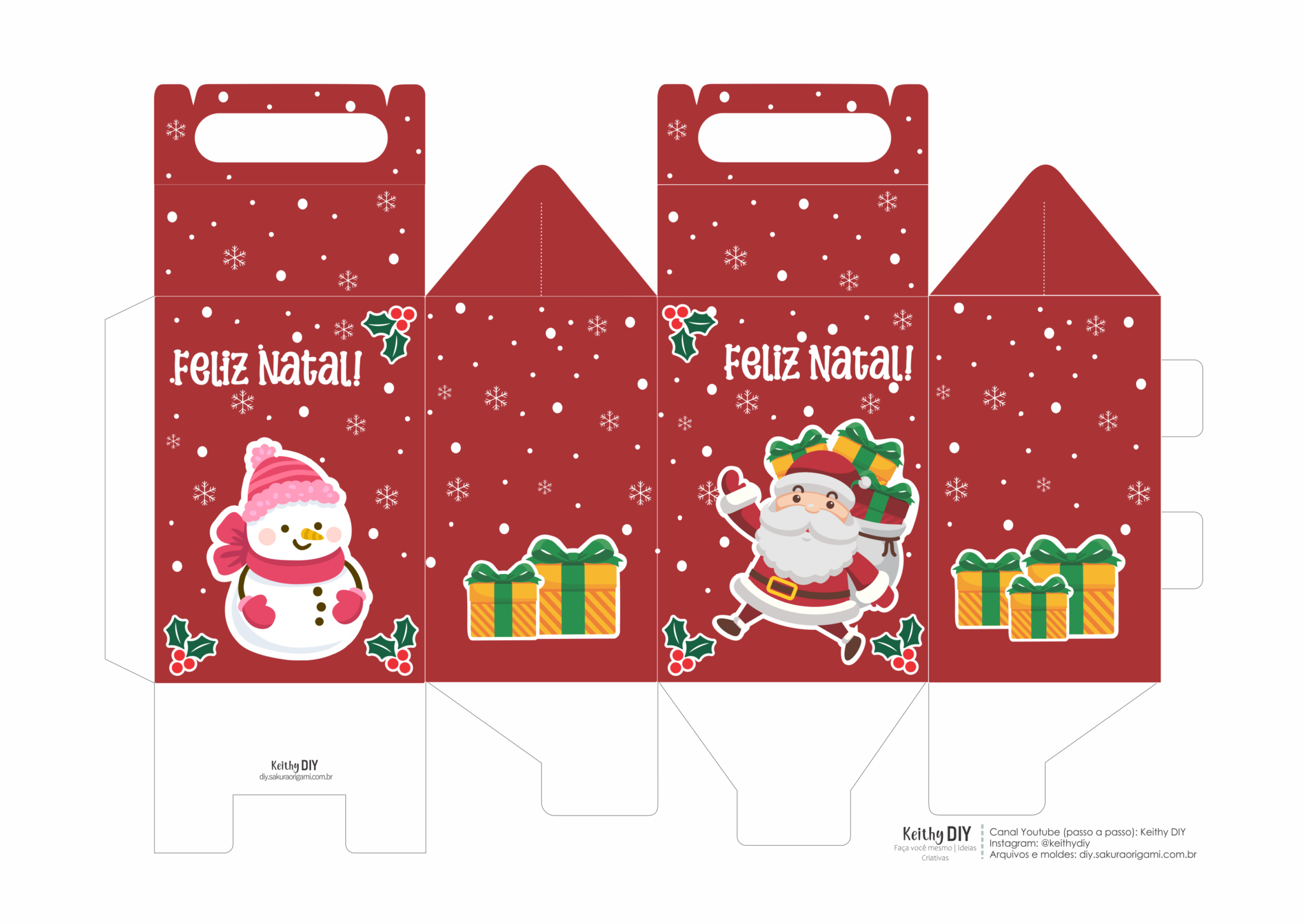 Caixinha de presente - Natal 10 - Keithy DIY