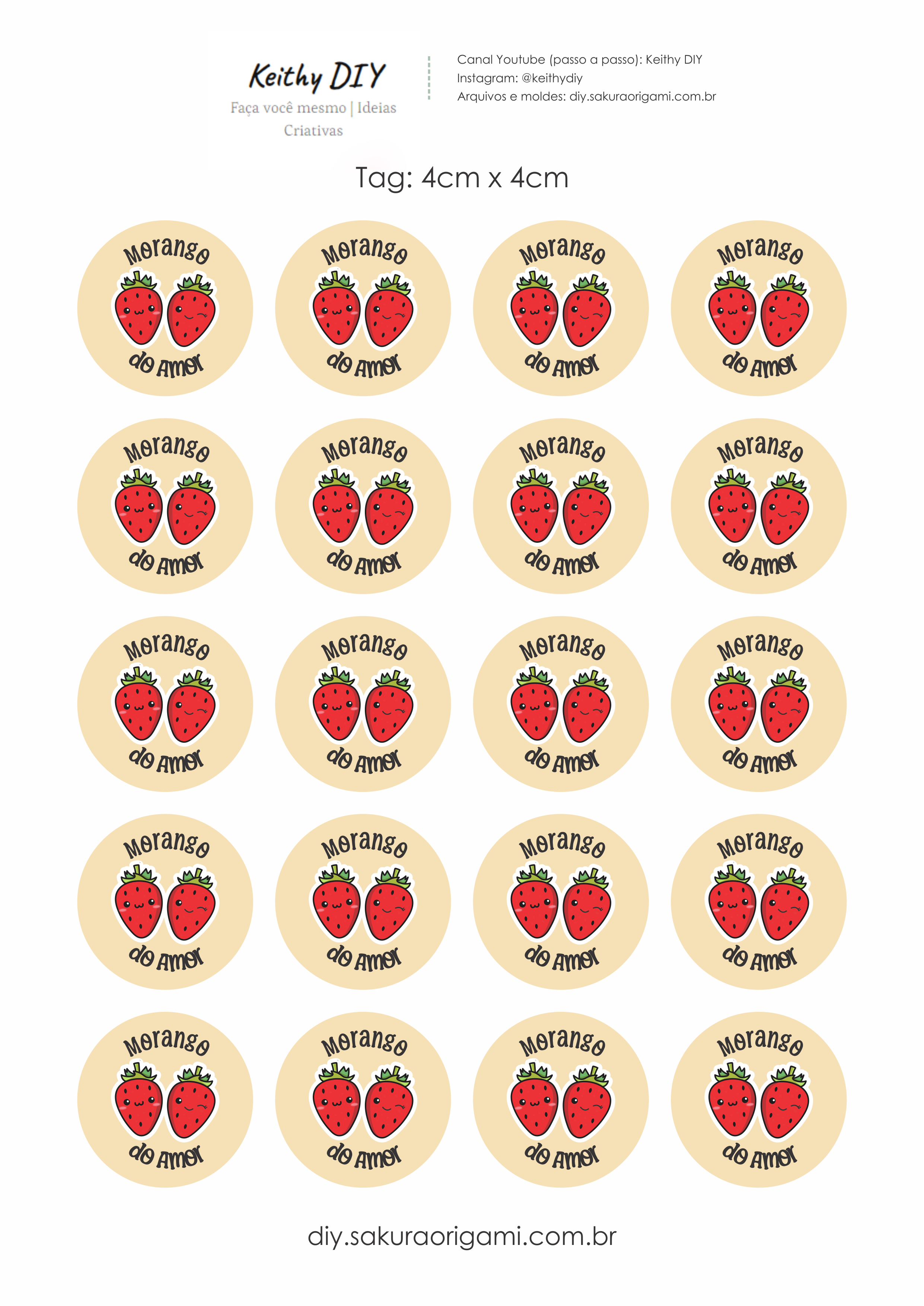 Tag Adesiva para Morango do Amor para imprimir em casa gratis 01 - Keithy DIY